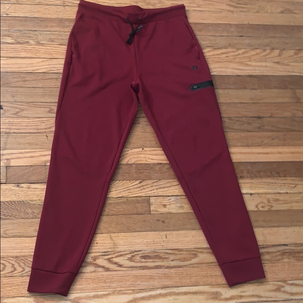 Men’s red/burgundy Russell joggers